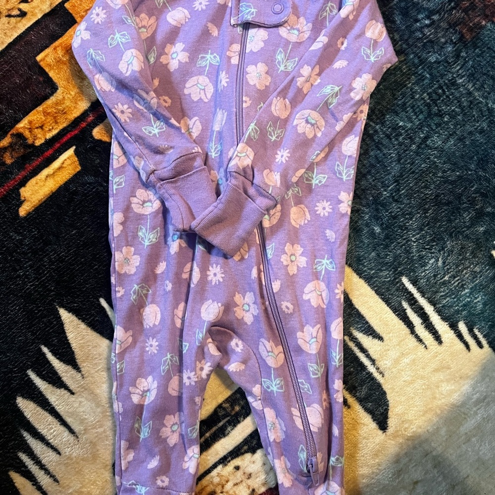 Purple Floral Kids One Piece